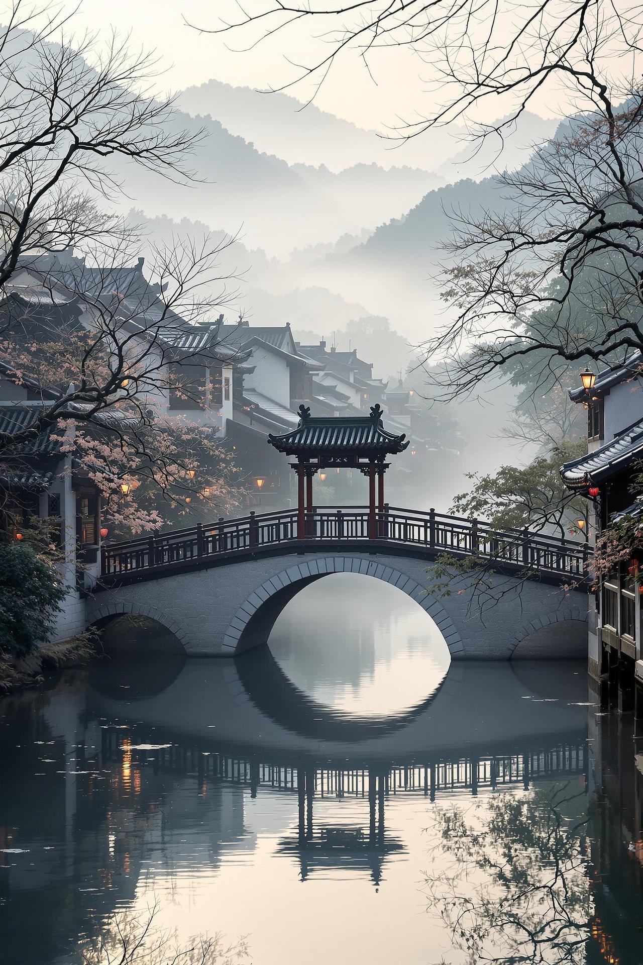江南水乡 - 水墨画卷中的诗意栖居海报